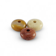 Natural stone beads Chalcedony and Jasper rondelle 2x4mm Multicolour Desert Yellow